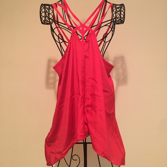 BCBG MAXAZRIA - Red Silk Blouse - Picture 1 of 1